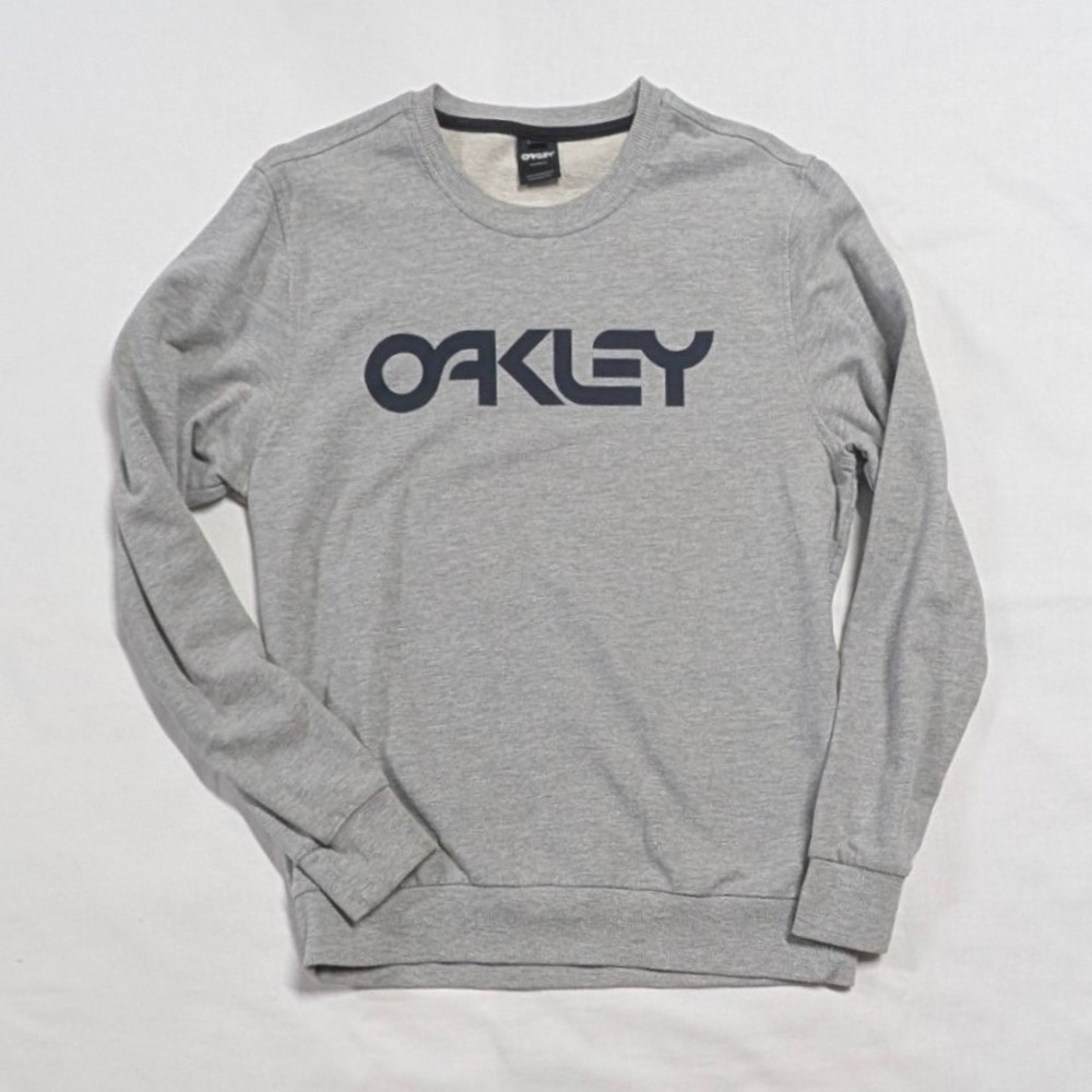 Oakley Mens XL Gray Logo Graphic Crewneck Sweatshirt Custom Fit French Terry